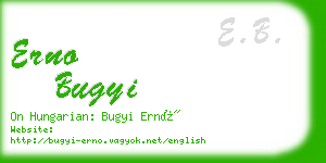 erno bugyi business card